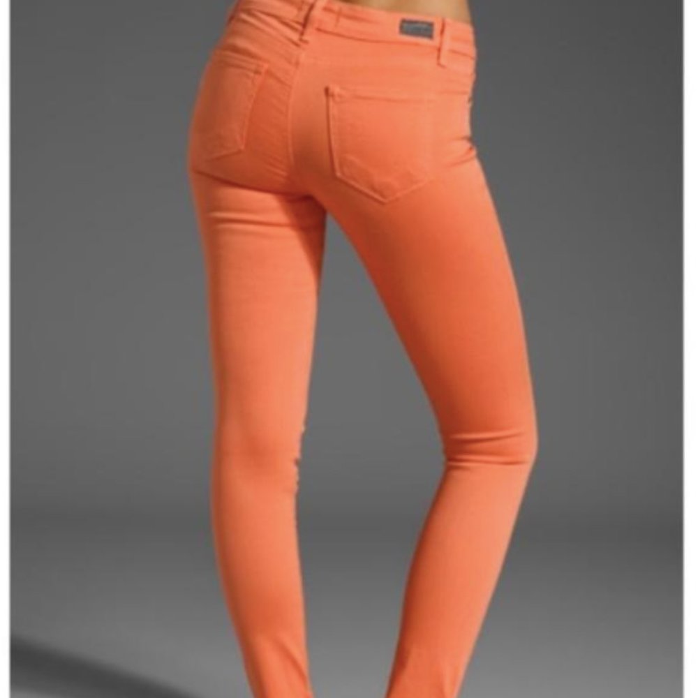 Paige Peg skinny jeans peach citrus size 25